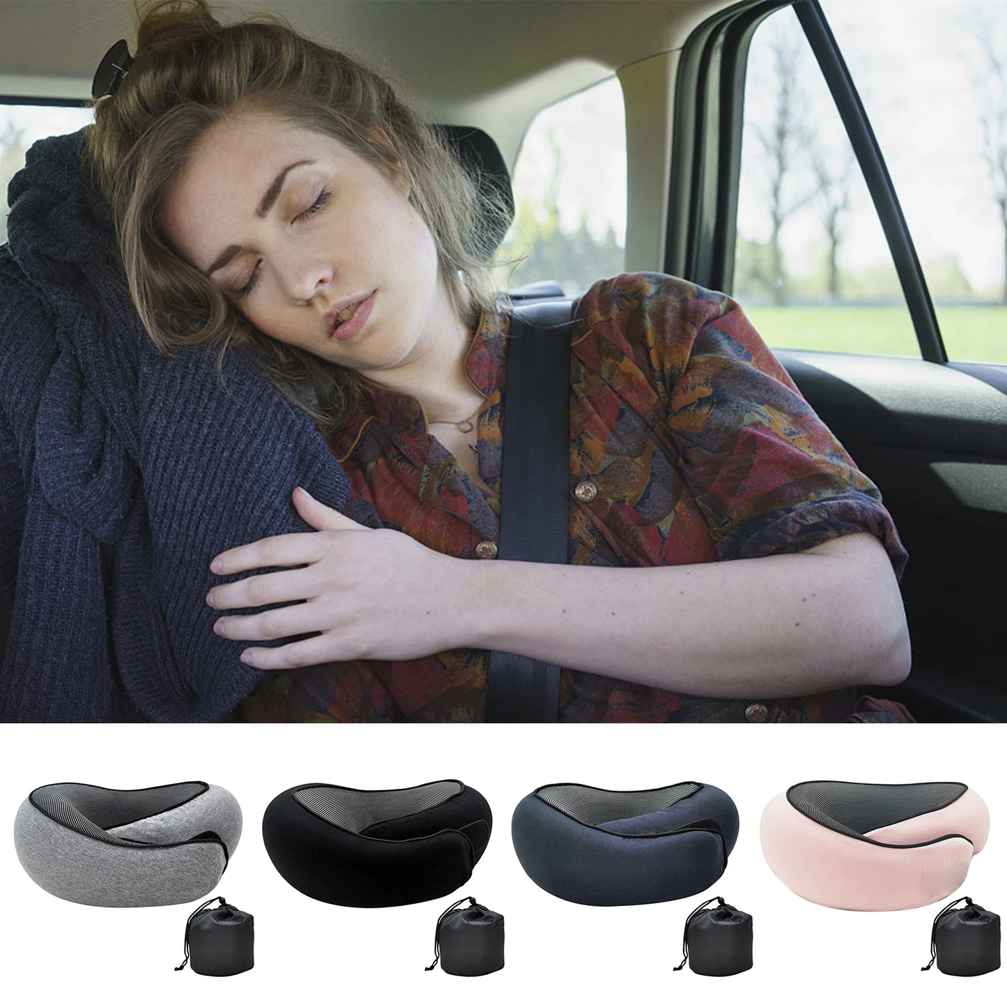 Memory Foam Travel Neck Pillow