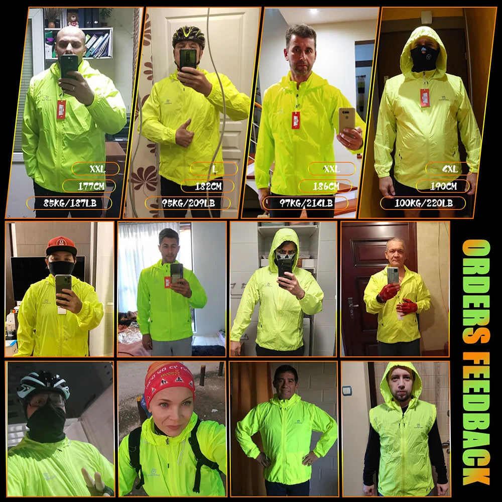 QUESHARK Men Reflective Cycling Jacket