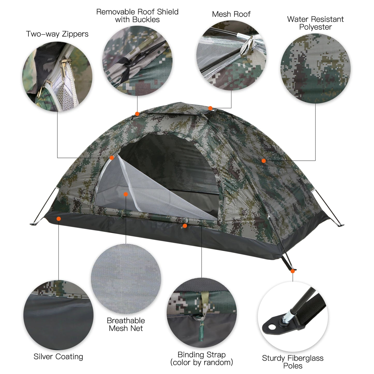 TOMSHOO Ultralight 1-2 Person Camping Tent