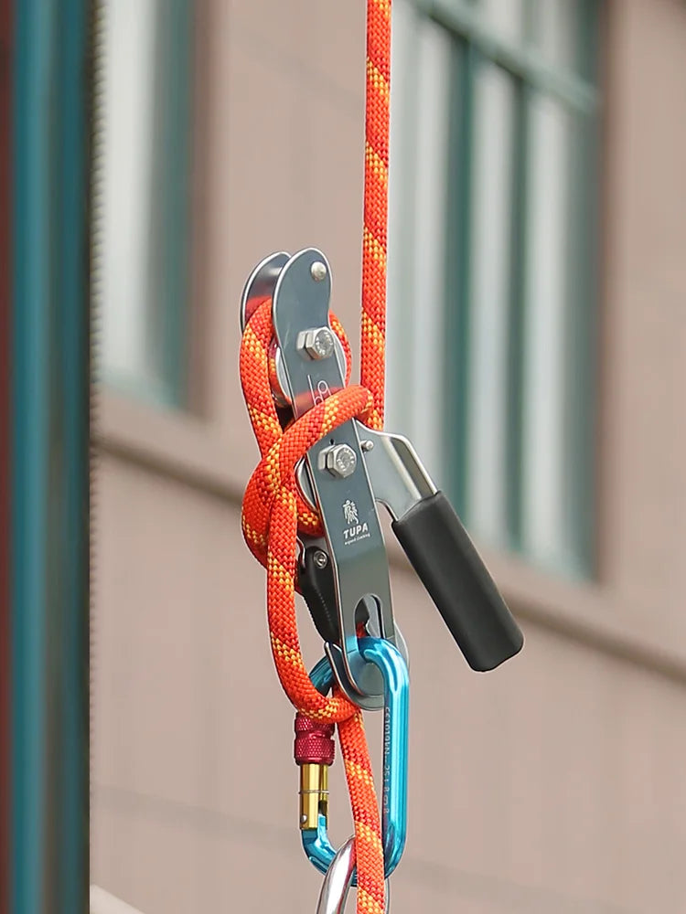 Handle-Control Stop Abseiling Device