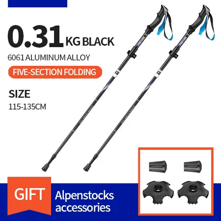 BSWOLF 2Pcs Folding Trekking Poles