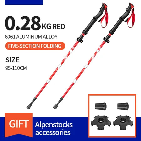 BSWOLF 2Pcs Folding Trekking Poles