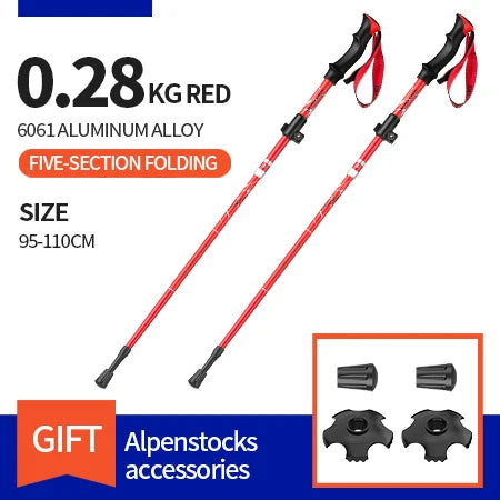 BSWOLF 2Pcs Folding Trekking Poles