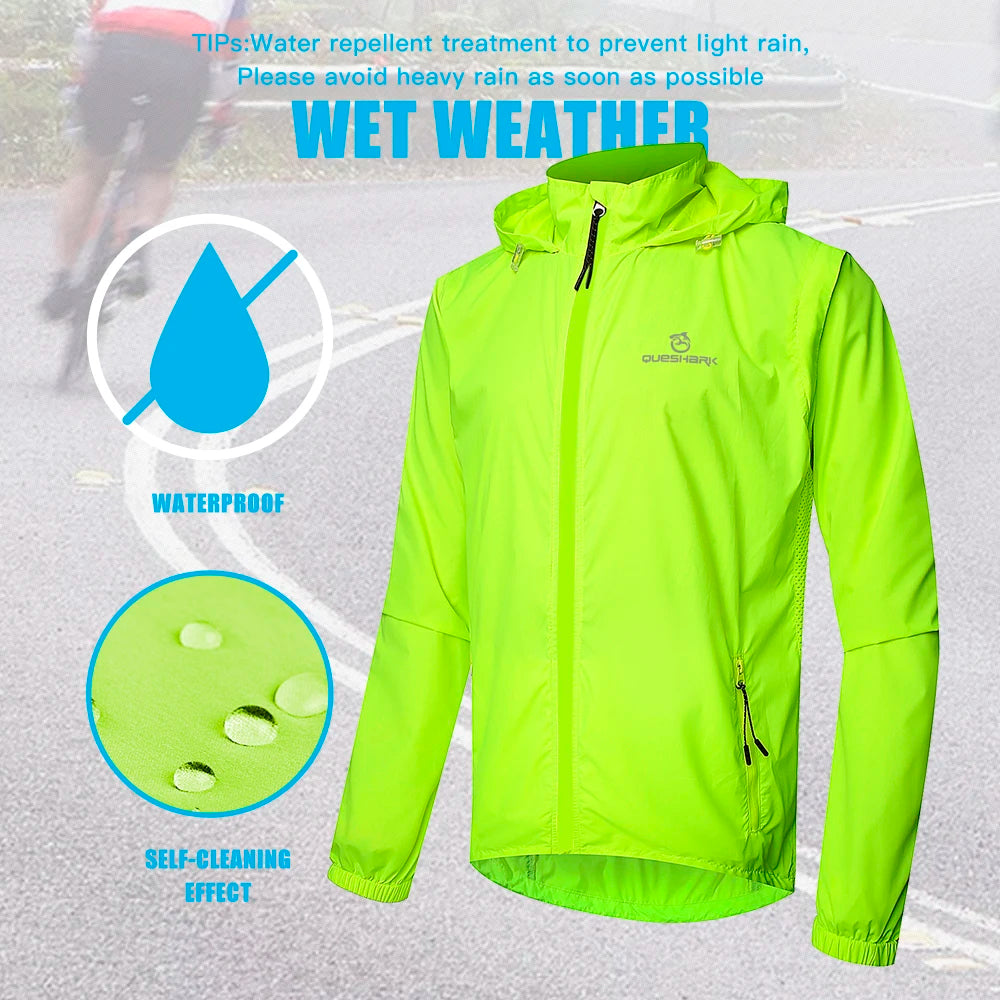 QUESHARK Men Reflective Cycling Jacket
