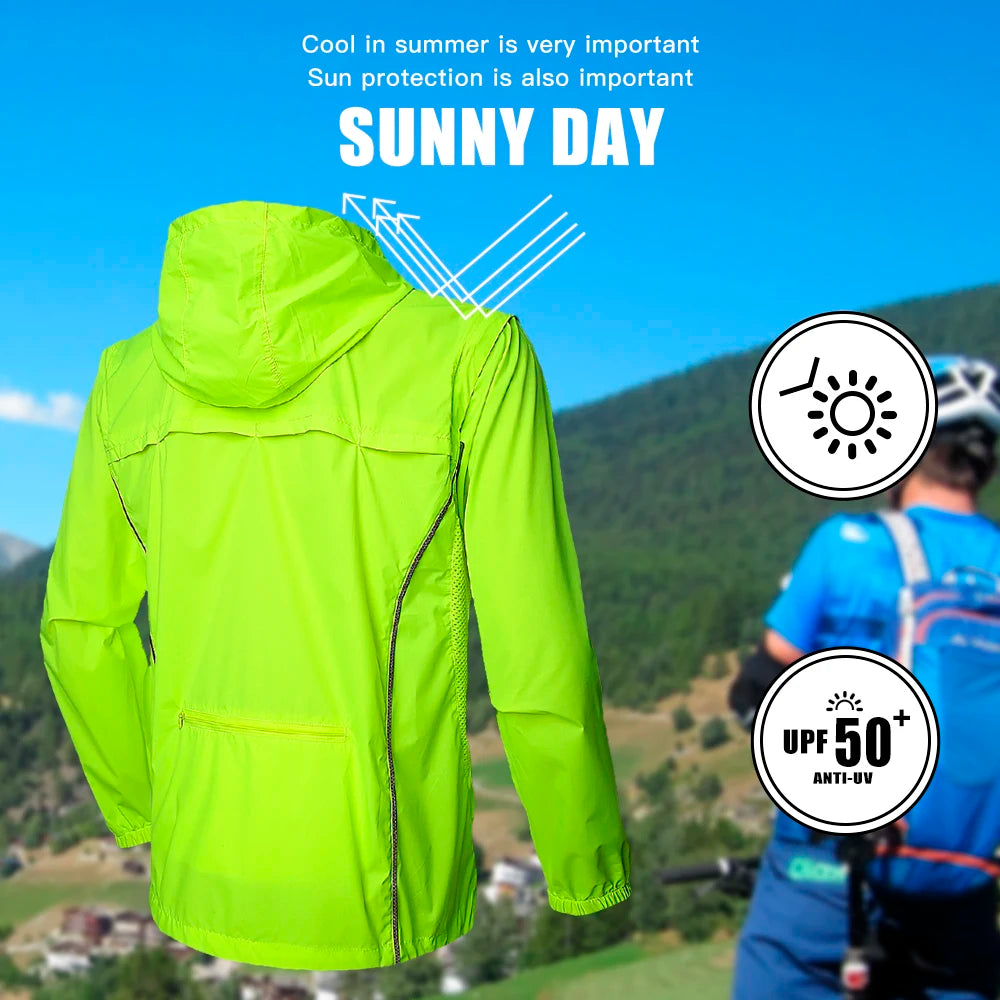 QUESHARK Men Reflective Cycling Jacket