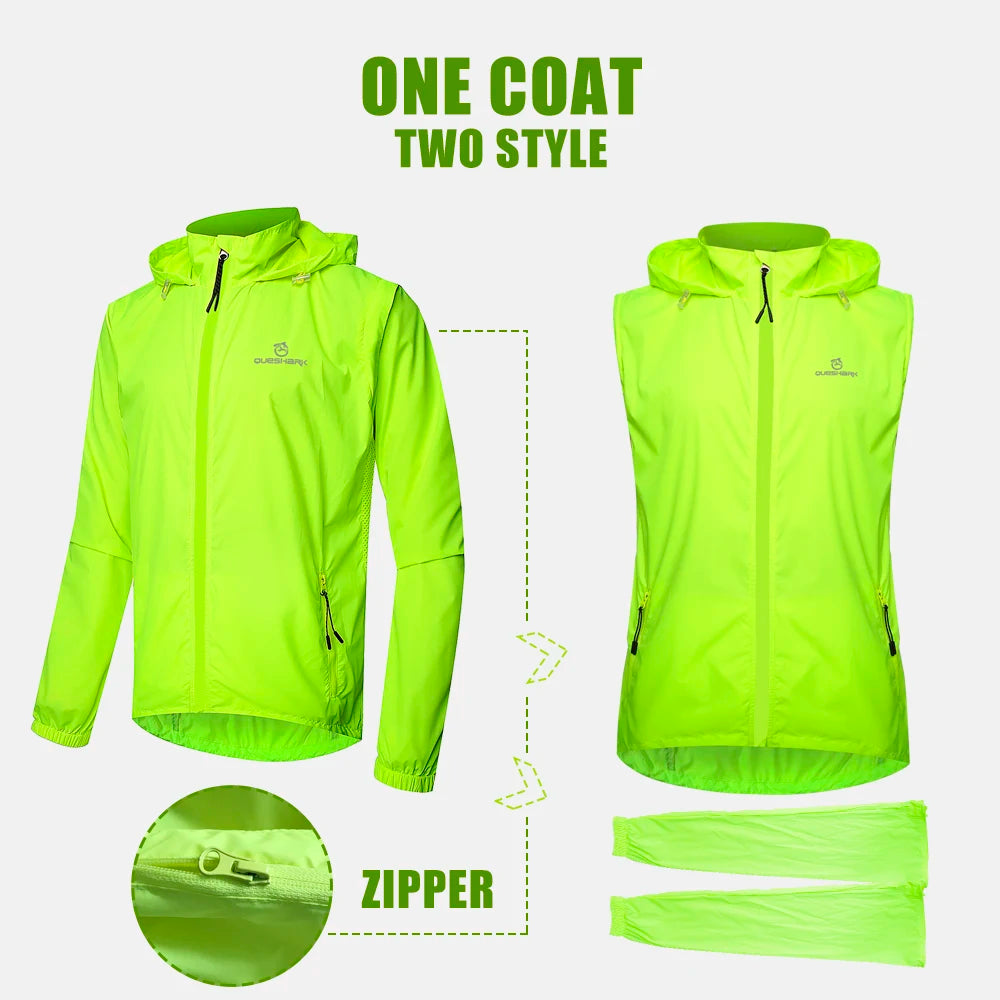 QUESHARK Men Reflective Cycling Jacket