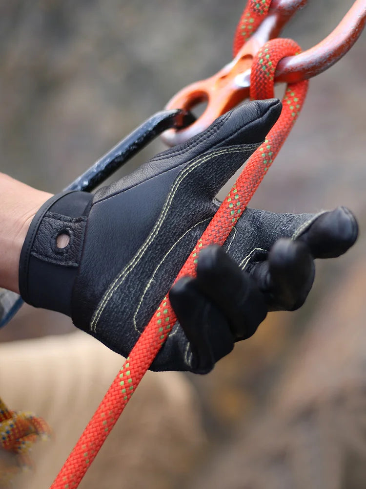 XINDA Full Finger Cowhide Climbing Gloves