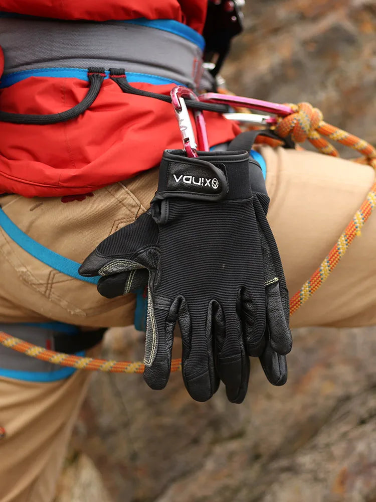 XINDA Full Finger Cowhide Climbing Gloves