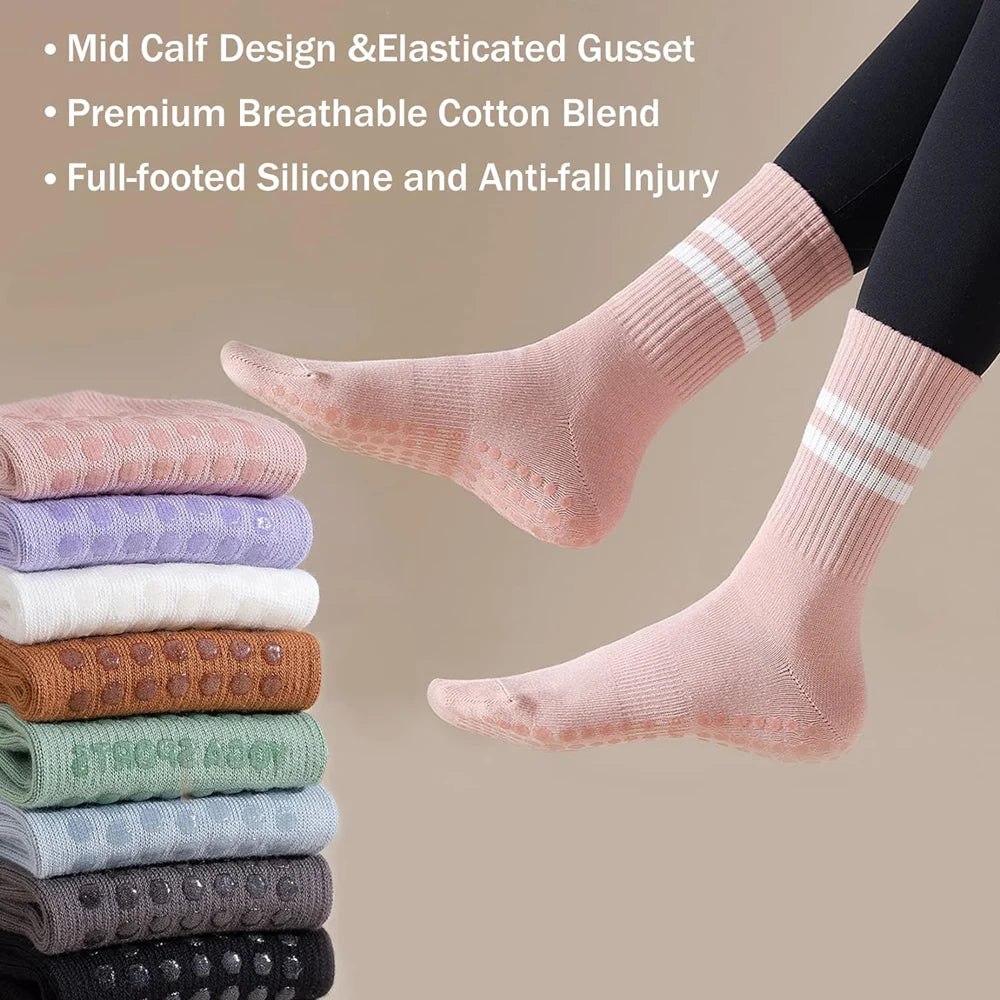 3 Pairs Women Non-slip Yoga Socks