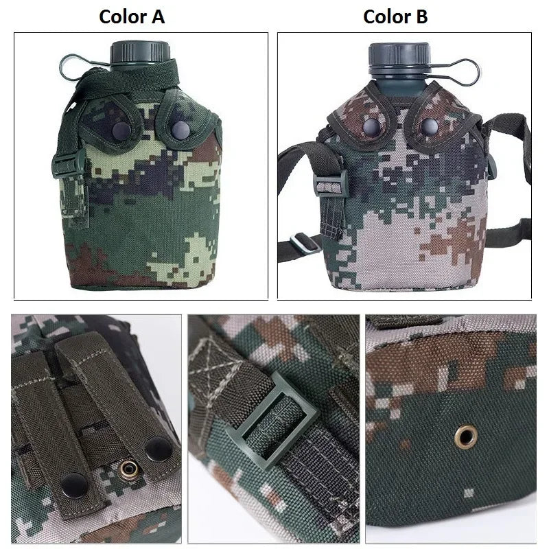 1L Camouflage Aluminum Tactical Water Bottle