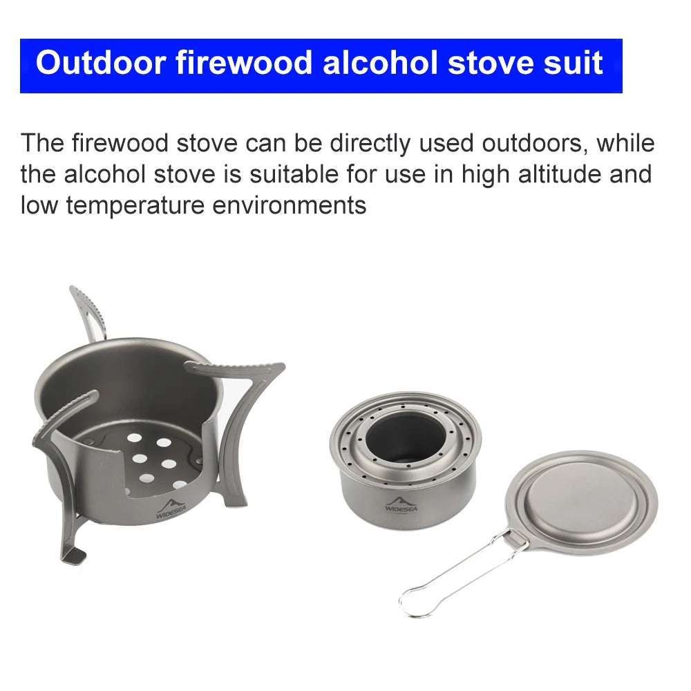 Widesea Camping Titanium Alcohol Stove Firewood Heater