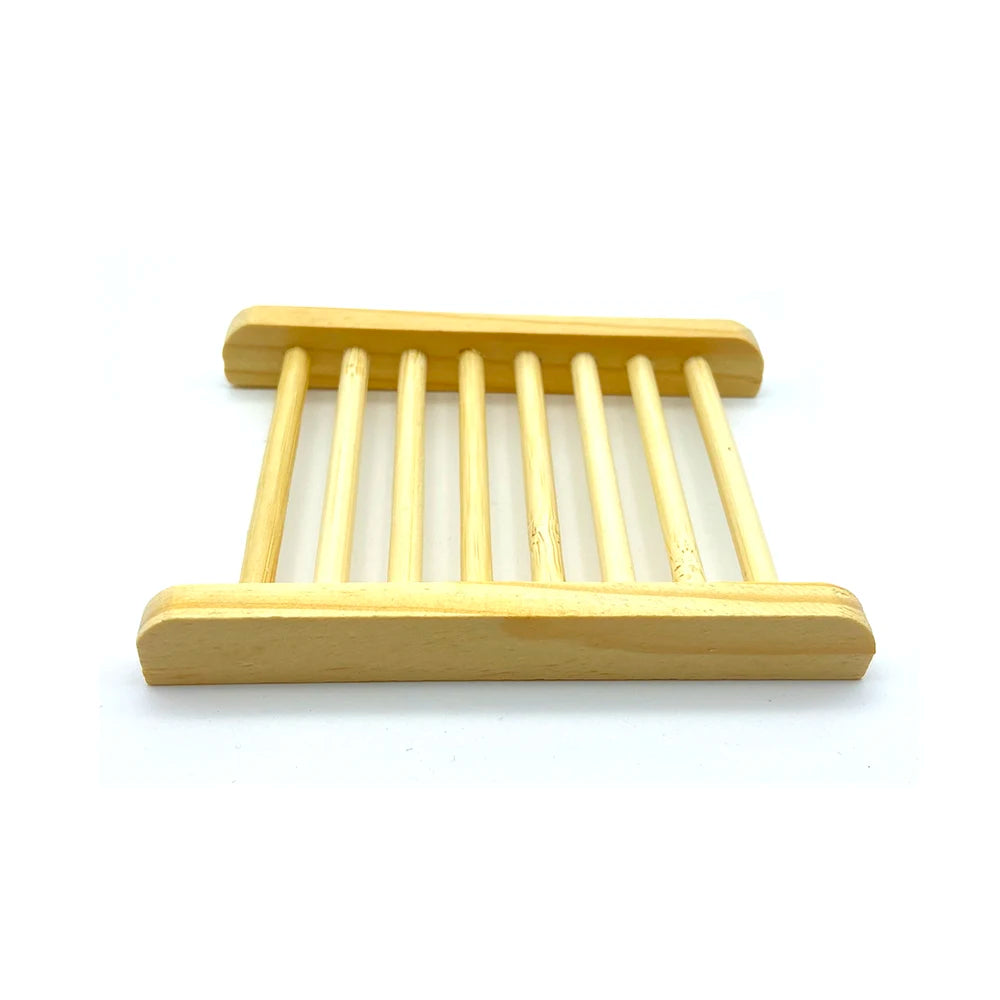 2-Piece Eco-Friendly Natural Wood Soap Dish Set
