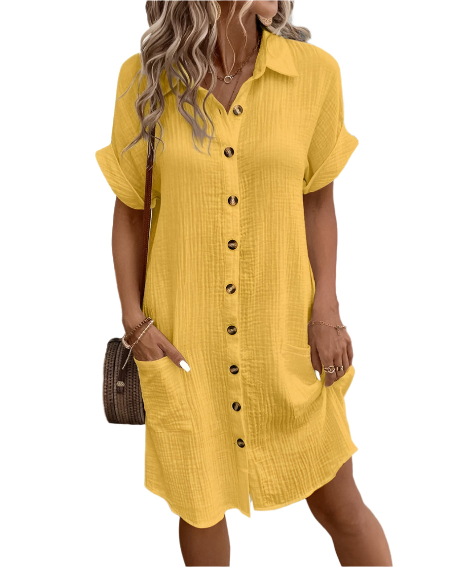 Vintage Women Solid Mini Dress