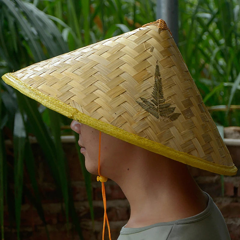 Chinese Retro Bamboo Rattan Fisherman Hat