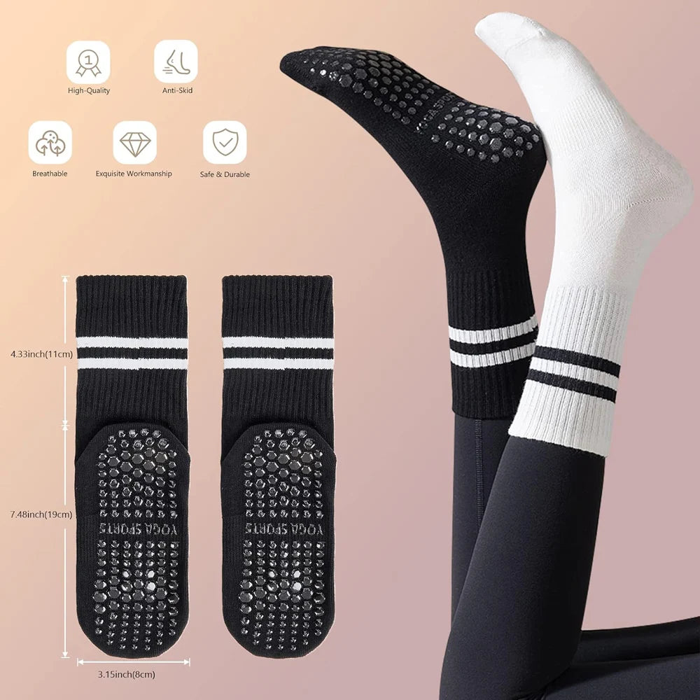 3 Pairs Women Non-slip Yoga Socks