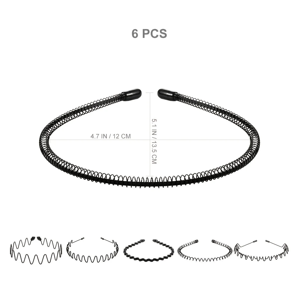 6pcs Metal Headband Set