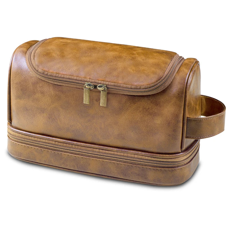 Men's Leather Travel Toiletry Bag
