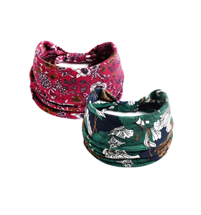 retro-style colorful cashew hair band.
