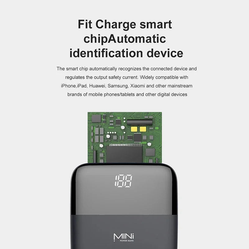 Mini Dual USB Portable Power Bank with Digital Display