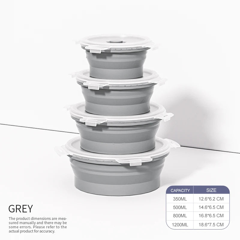 Set of 4 Collapsible Silicone Food Storage