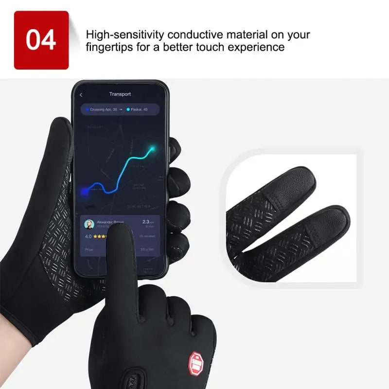 Men's Zipper Design Winter Gloves