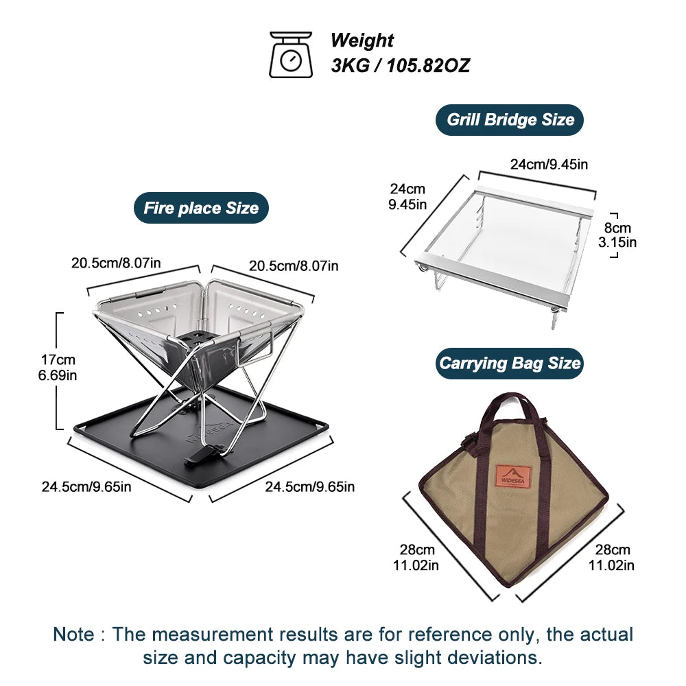 Widesea Camping Wood Stove Mesh Grill