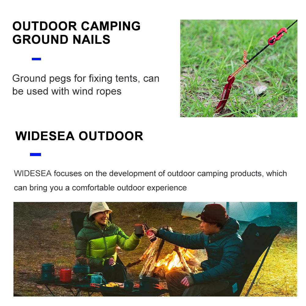 Widesea Camping 4pc/set Tent Pegs Stakes Nails