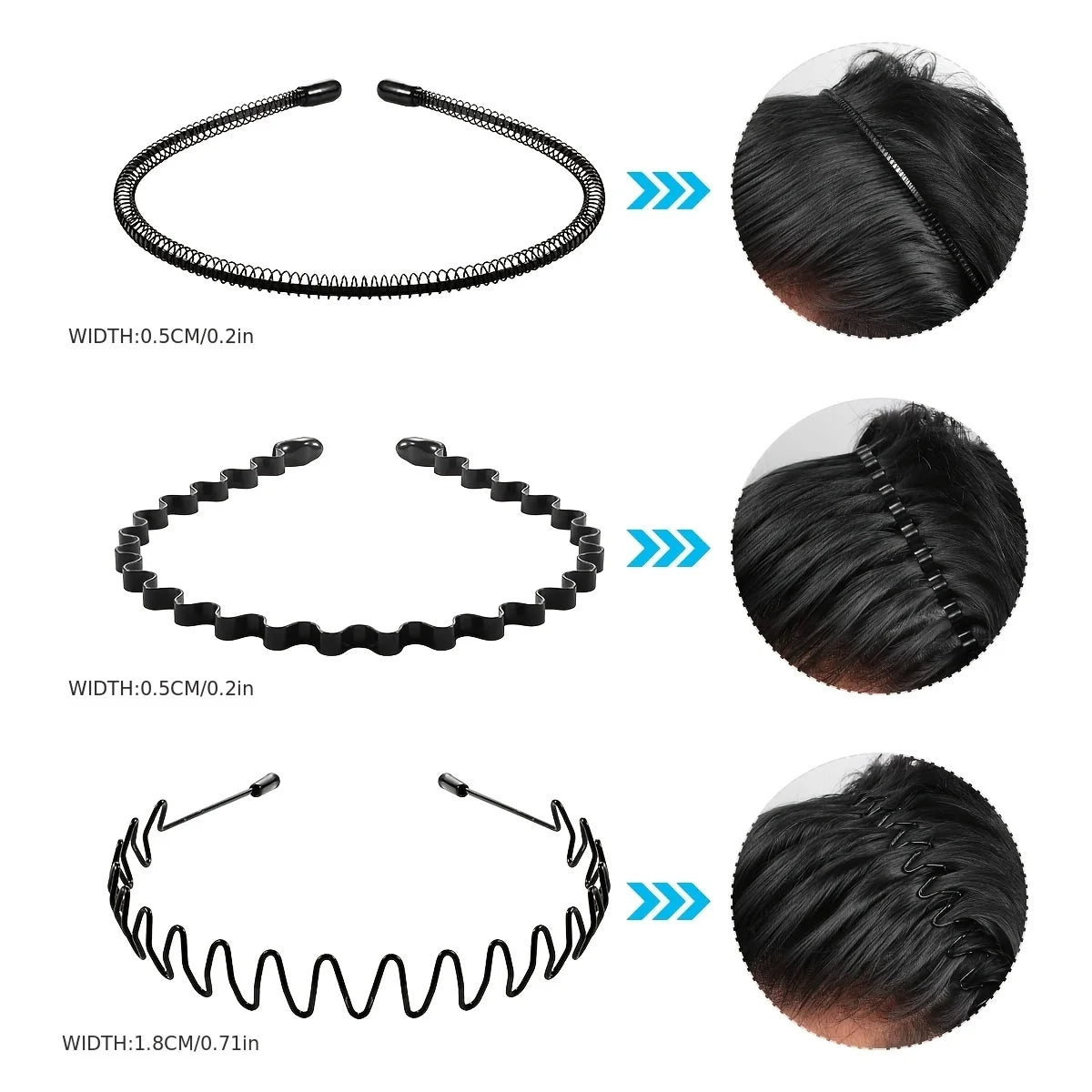 6pcs Metal Headband Set