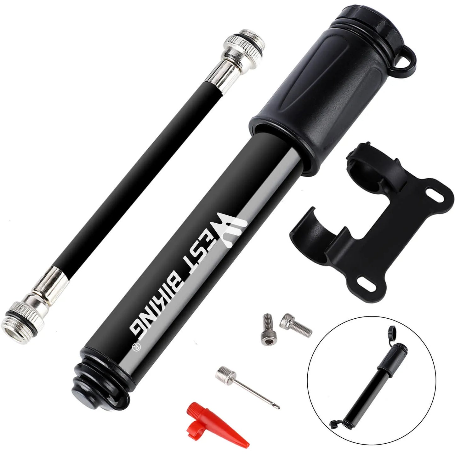 WEST BIKING Mini Bicycle Pump – 100 PSI