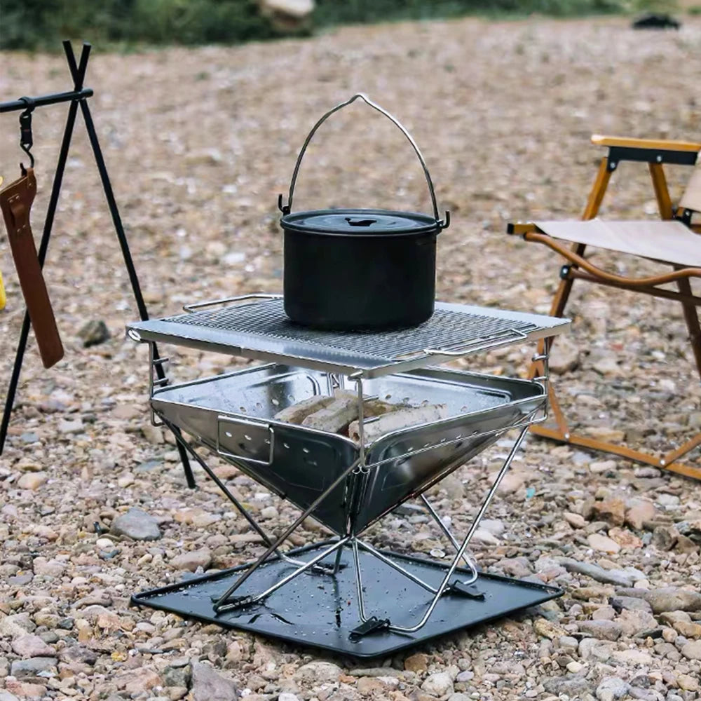 Widesea Camping Wood Stove Mesh Grill