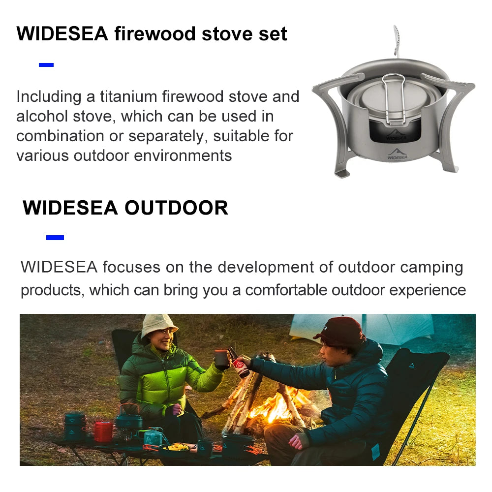 Widesea Camping Titanium Alcohol Stove Firewood Heater