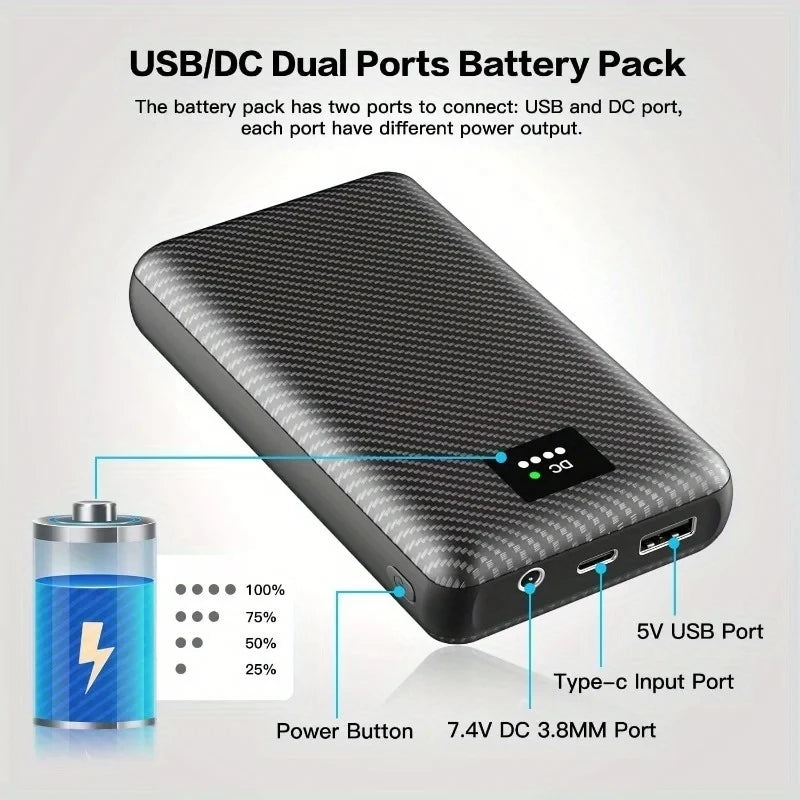 Power Bank DC 7.4V Portable Charger