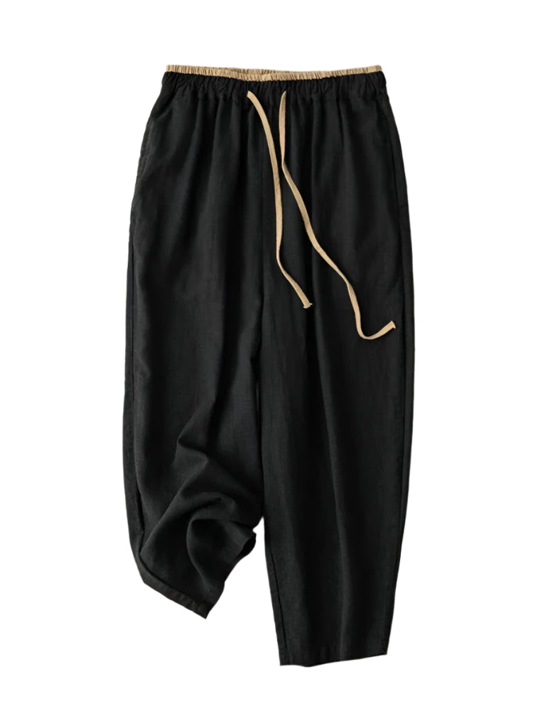 Summer Retro Cotton Linen Loose Harem Pants