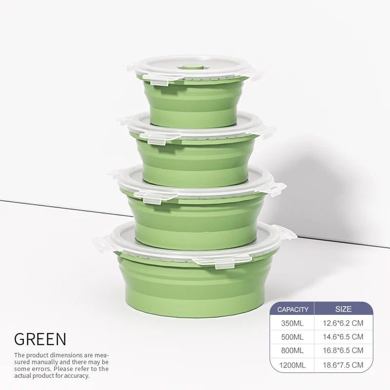 Set of 4 Collapsible Silicone Food Storage