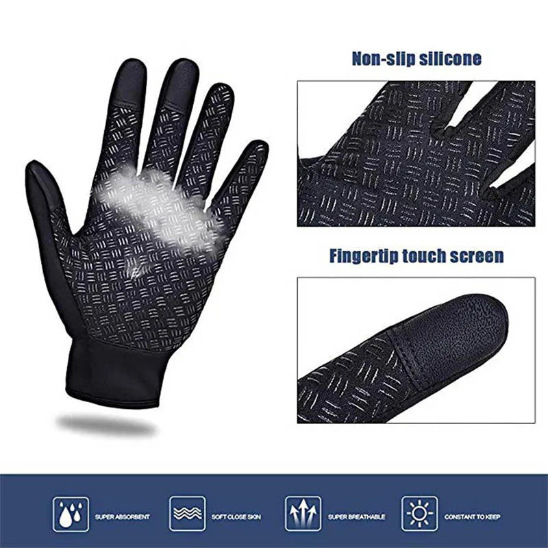 Men's Zipper Design Winter Gloves