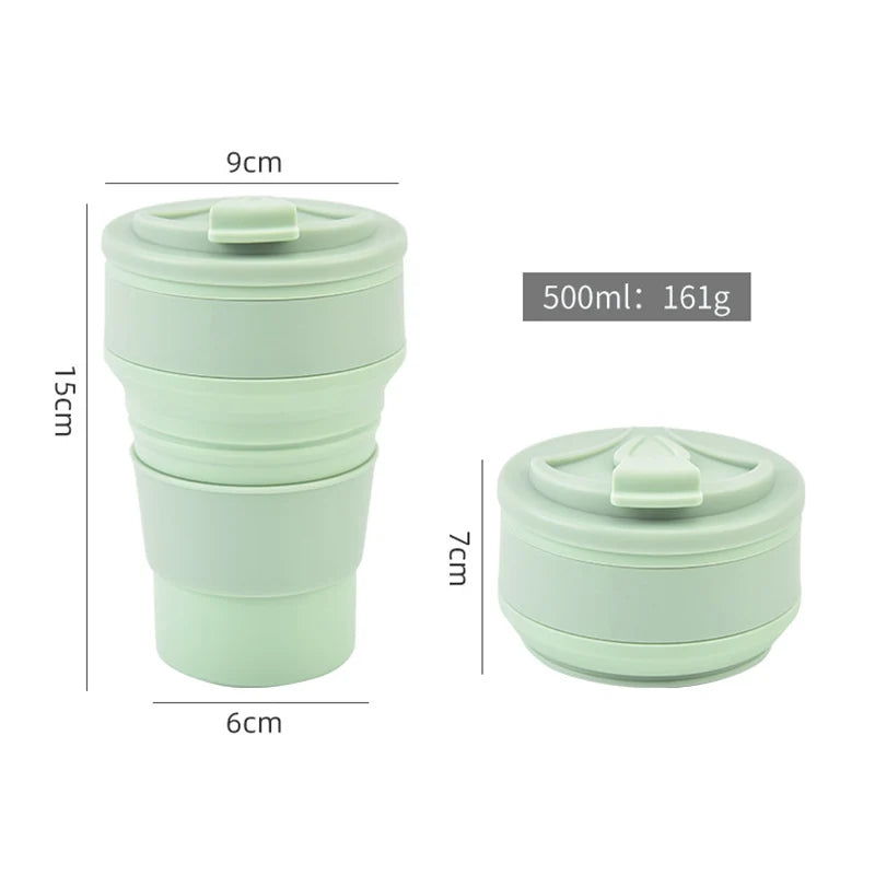 350ML/500ML Silicone Folding Cup | Collapsible Mug