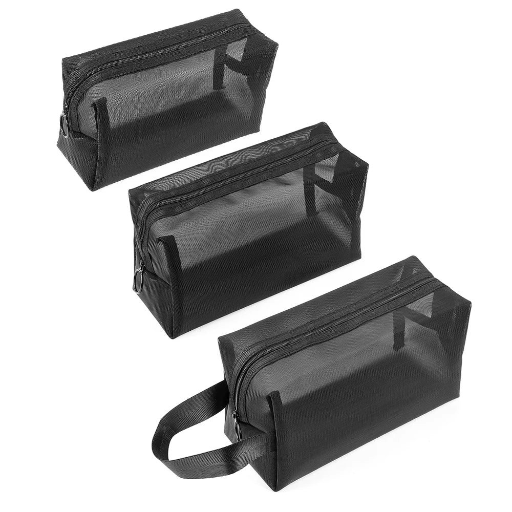 Black Transparent Cosmetic Bag Organizer