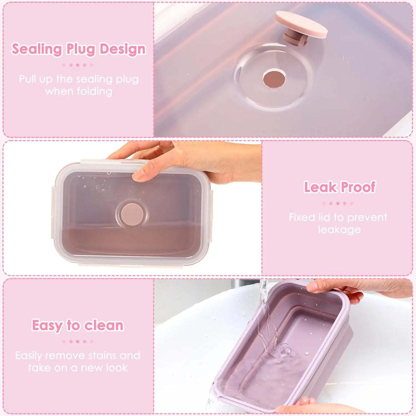 Set of 4 Collapsible Silicone Food Storage