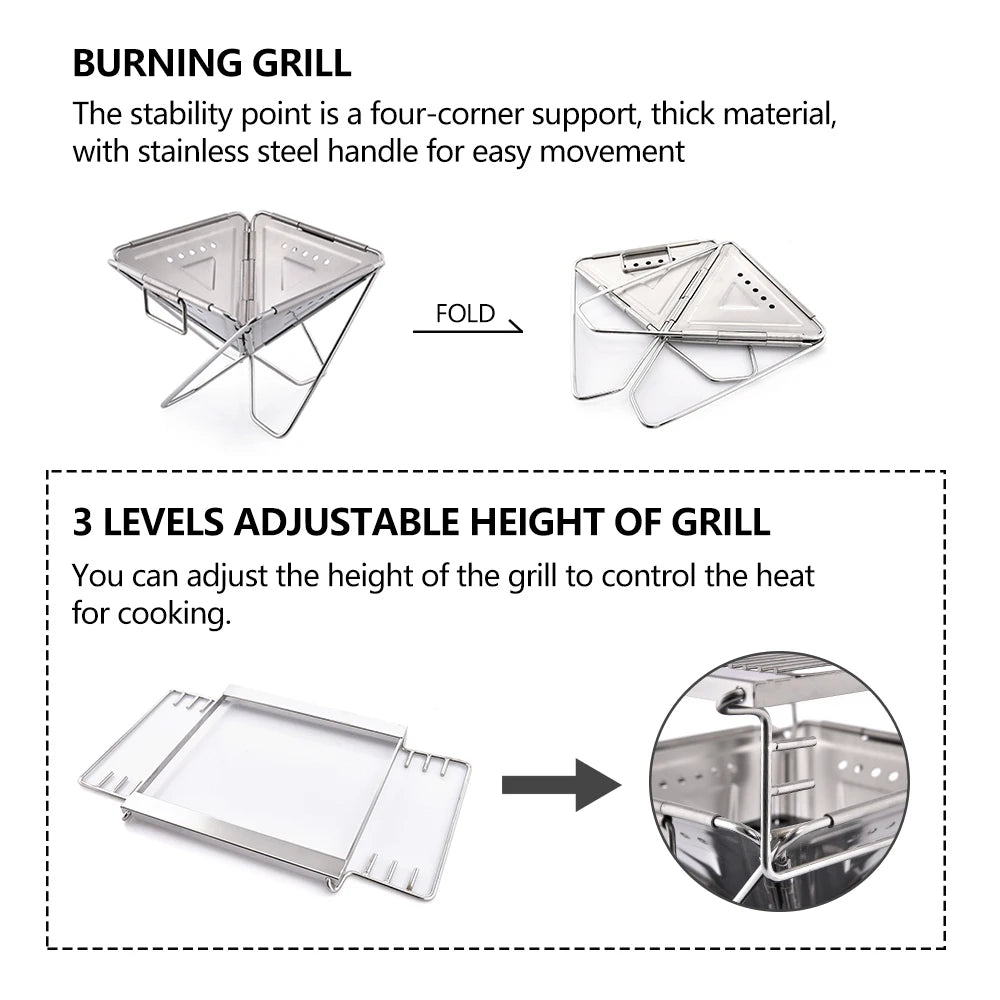 Widesea Camping Wood Stove Mesh Grill