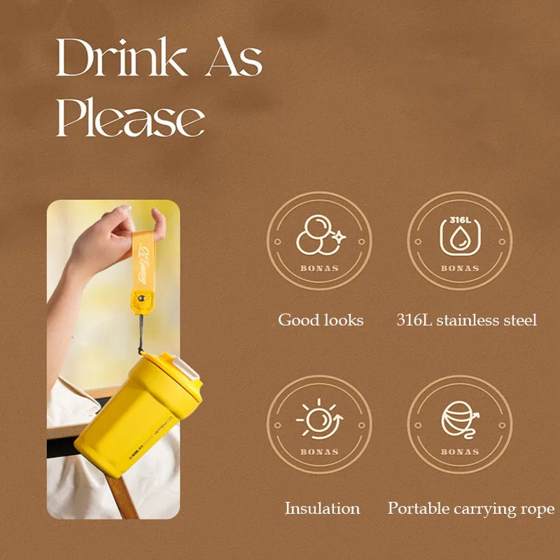Leak-Proof 450ml Stainless Steel Travel Mug