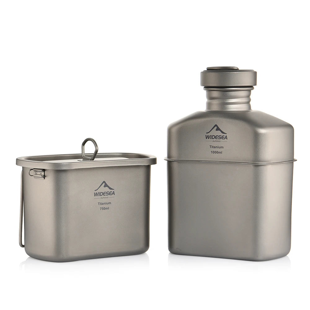 Widesea Camping Titanium Dinner Lunch Box Set