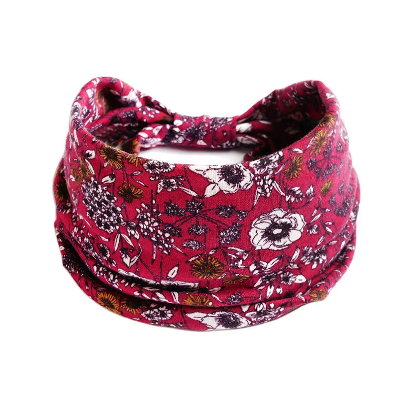 retro-style colorful cashew hair band.