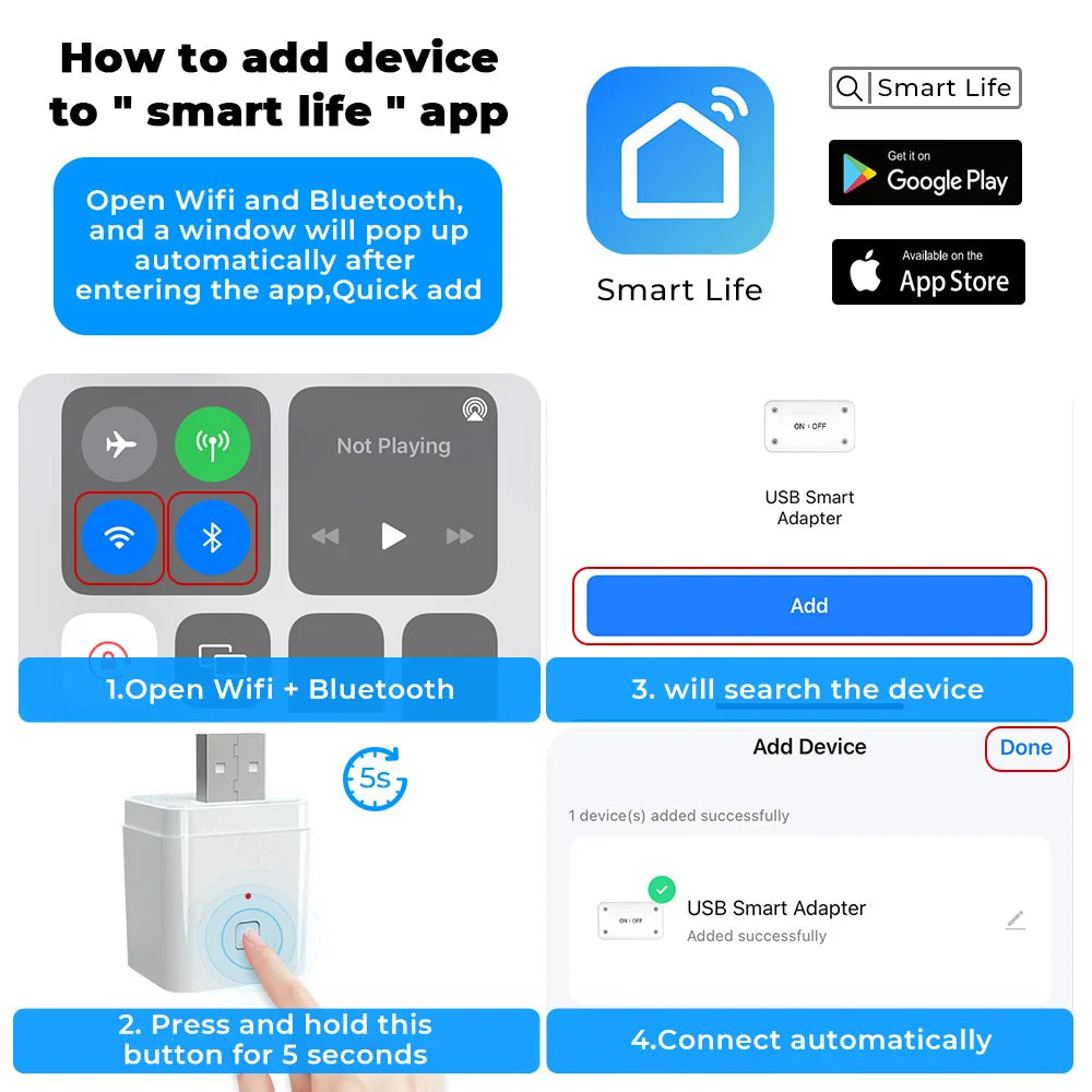 Tuya Smart USB Adapter Switch
