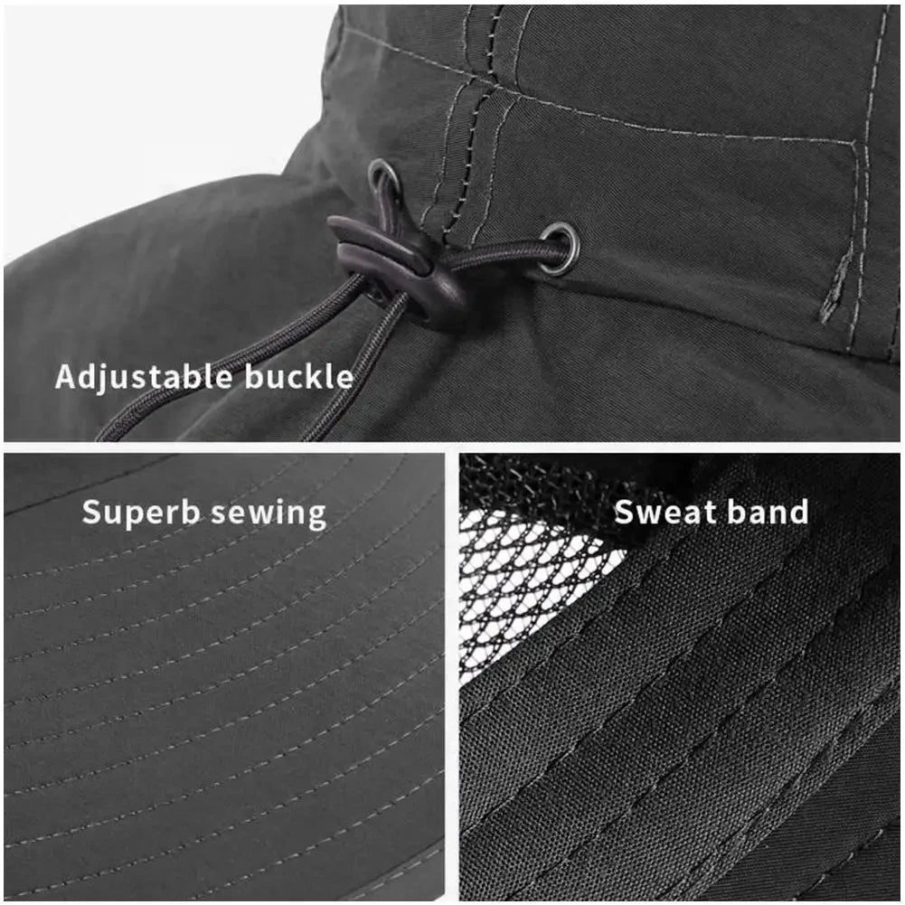 Wide Brim Sun Hat with Neck Flap
