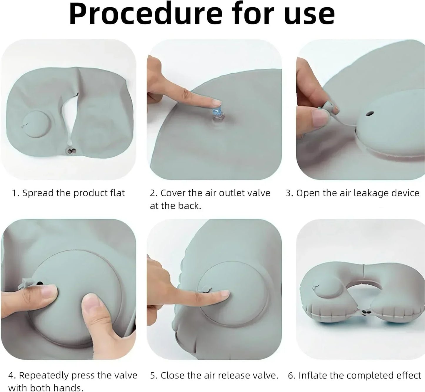Adjustable Inflatable U-Shaped Neck Pillow