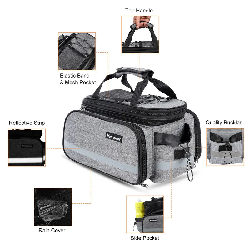 WEST BIKING Bike Rear Rack Bag
