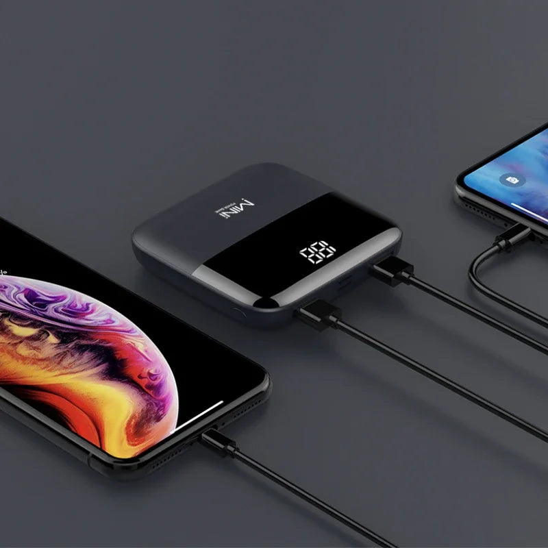Mini Dual USB Portable Power Bank with Digital Display
