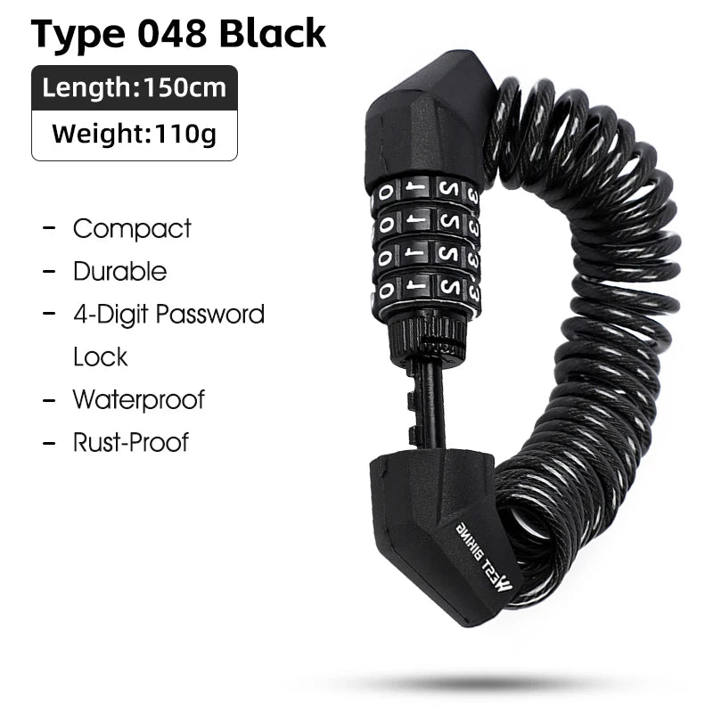WEST BIKING 4-Digit Combination Bicycle Lock