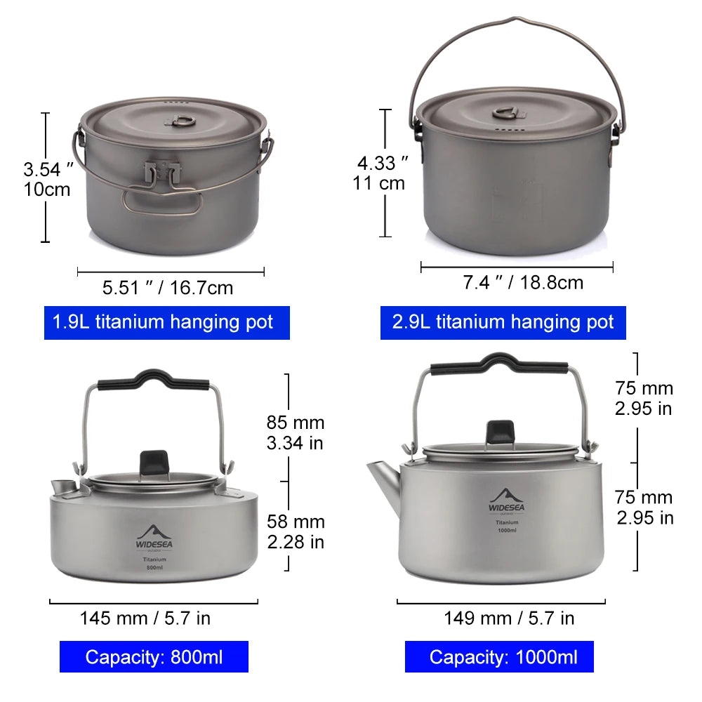 Widesea Camping Titanium Tableware Set