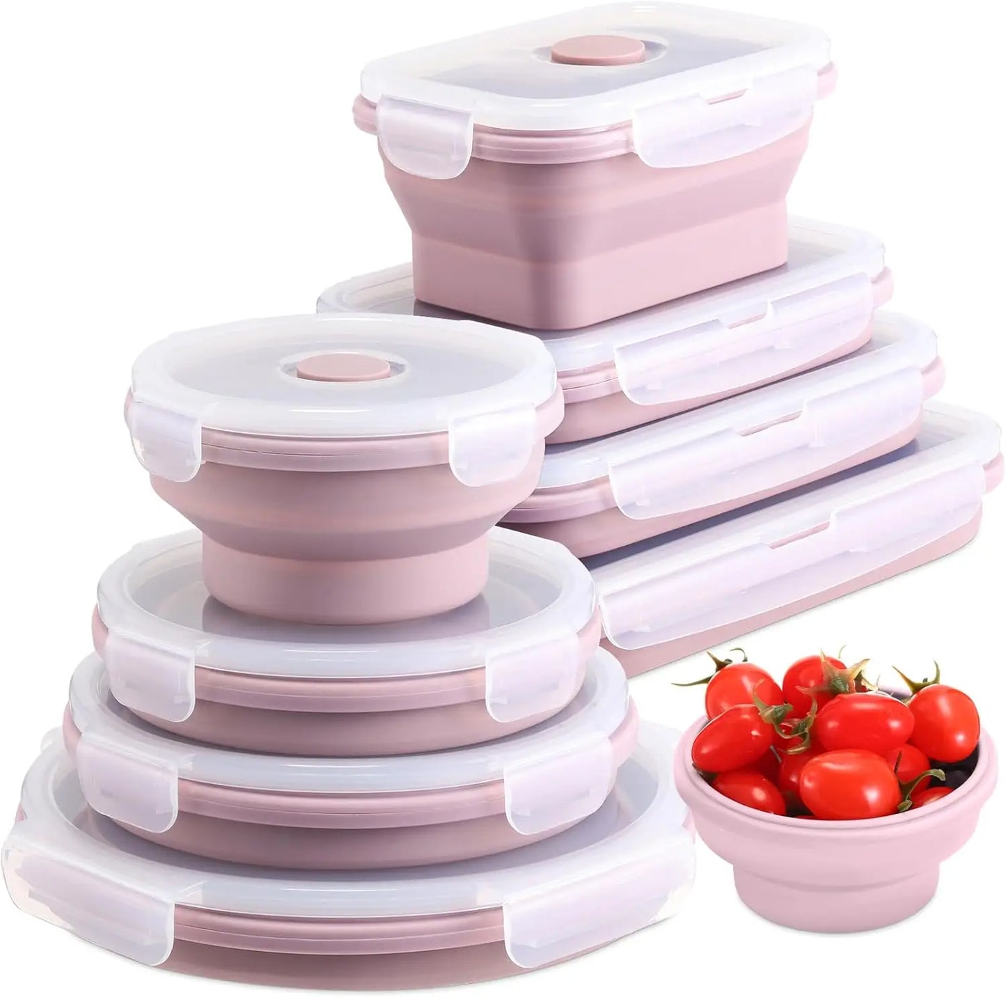 Set of 4 Collapsible Silicone Food Storage